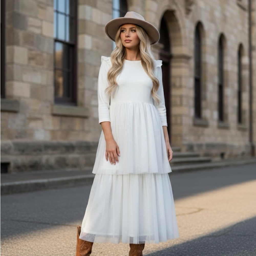 Dainty Jewells Christmas ABOVE THE CLOUDS-CREAM DRESS